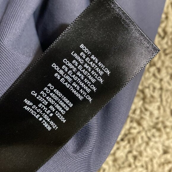 Aritzia Babaton Grey‎ Contour Squareneck Longsleeve Bodysuit Large - Picture 7 of 8